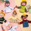 Civaner 6 Pieces Profession Hand Puppet Set 11.8 Inch Professional Puppets Theater Doctor, Chef, Firefighter, Teacher, Worker and Farmer for Storytelling, Teaching, Preschool, Role Play view 4
