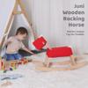 PHUDONGTOYS Red Wooden Rocking Horse Juni for Toddlers (Ages 1-3) - Soft Canvas Fabric, Gentle on Skin, Solid Rubber Wood, Sturdy Wood Rocking, Christmas Housewarming Gift for Kids view 2