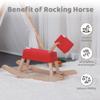 PHUDONGTOYS Red Wooden Rocking Horse Juni for Toddlers (Ages 1-3) - Soft Canvas Fabric, Gentle on Skin, Solid Rubber Wood, Sturdy Wood Rocking, Christmas Housewarming Gift for Kids view 3
