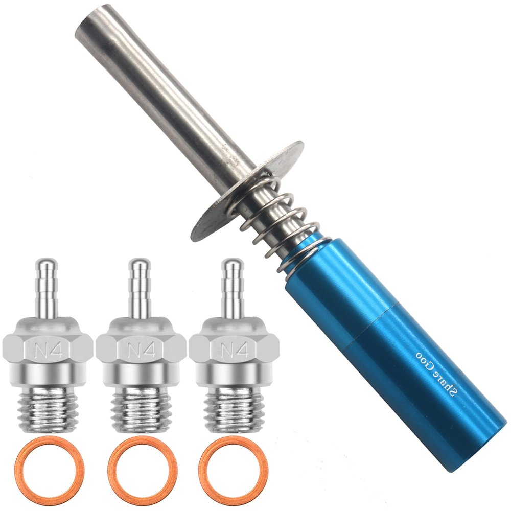 Glow Plug Ignitor Igniter Nitro Engine Starter Tool & RC Glow Plug #4 N4 Medium Hot Spark Nitro Engine Parts 70117
