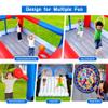 WELLFUNTIME Inflatable Bounce House with Slide, 15.3ft x 14.7ft, Jumping Castle with Blower, Dartboard, Dual Basketball Hoop, Dual Kicking Boards, Jumping Area for 6 Kids view 3