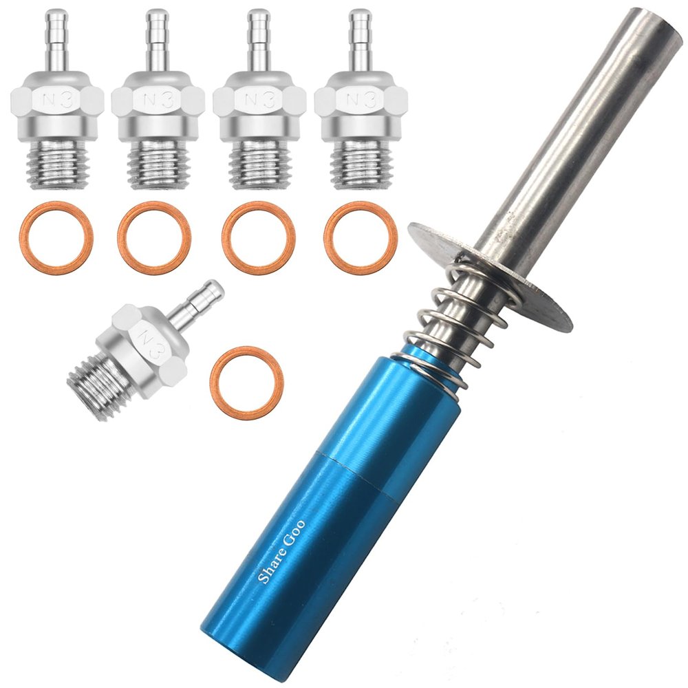 Glow Plug Ignitor Igniter Nitro Engine Starter Tool & RC Glow Plug #3 N3 Medium Hot Spark Nitro Engine Parts 70117