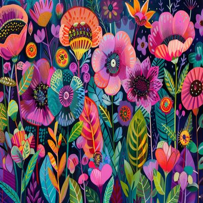 1000 Adult Puzzle Pieces, Painted Flower Fields, Stunning Bright Colors, Suitable for Puzzle Enthusiasts