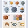 3 in 1 Baby Toys Bundle,Soft Stacking Building Blocks,Teething Ring & Sensory Balls for Newborn to 18 Months| Soft Textured Design,Perfect for Sensory Development, Motor Skills (Family Edition) view 4