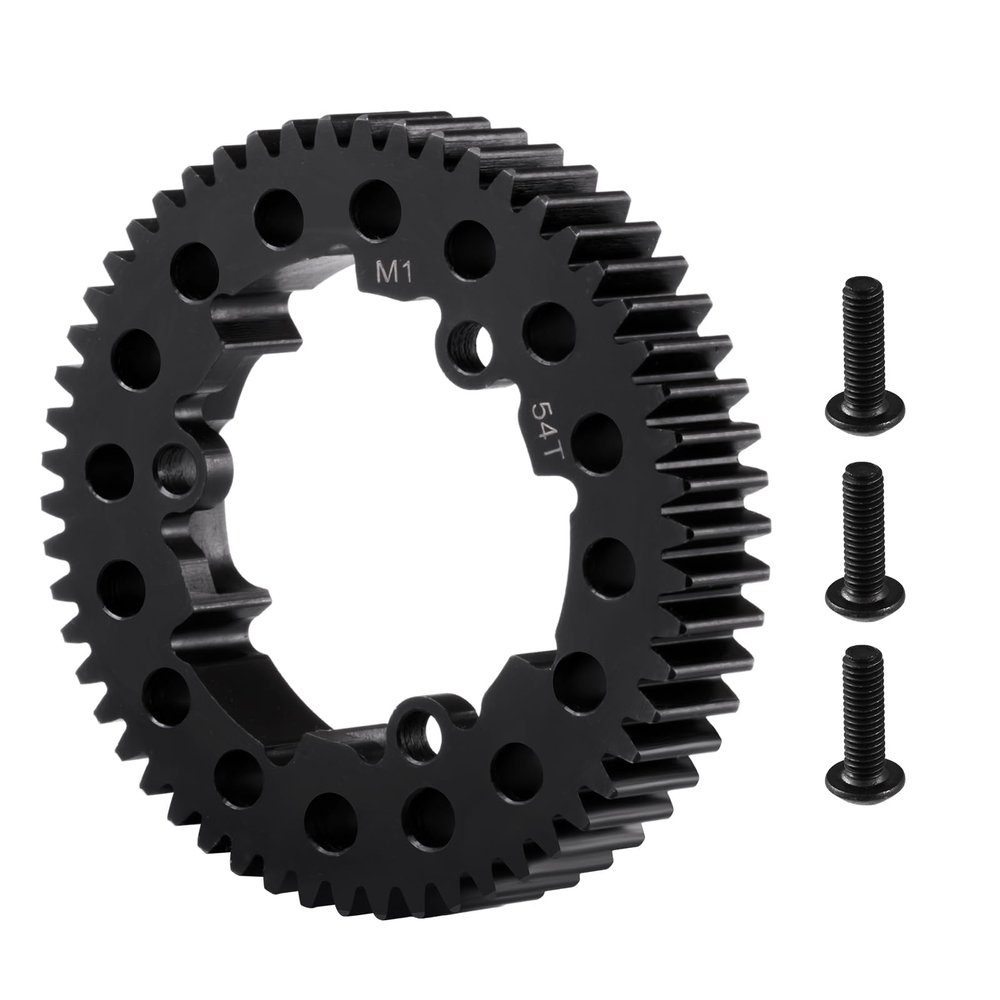LSG Harden Steel 54T Main Gear M1 Spur Gear for 1/10 Tra-xxas 1/5 X-Maxx 6S 8S 1/10 Maxx 4S 1/10 E-Revo 2.0 VXL Brushless 1/7 XO-1 Upgrade Parts (54T)