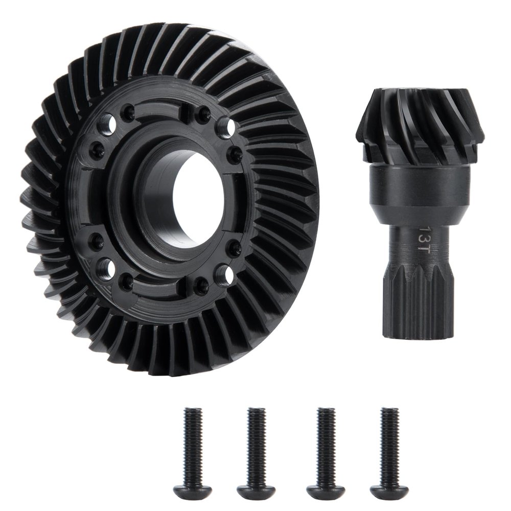 LSG 42T 13T Diff Gears Set, Carborn Steel Front/Rear Diff Ring + Pinion Gear for Tra-xxas 1/5 X-Maxx Xmaxx 6S / X Maxx 8S / XRT 8S RC Upgrades Part (Rear)