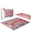 1000 Adult Puzzle Pieces with Pink Background Tulips, Suitable As A Landscape Puzzle Gift for Men, Women, and The Elderly view 3