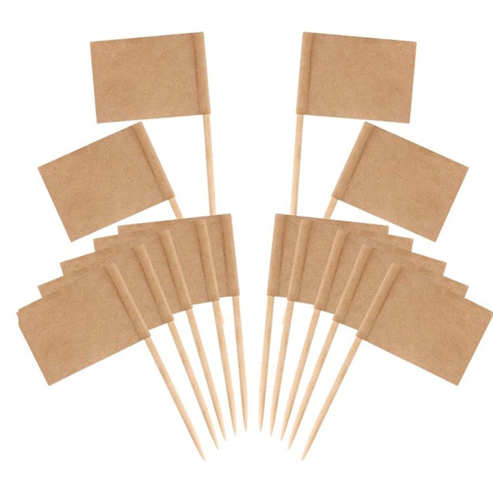 100pcs Toothpick Flags Food Labels Cheese Marker Picks Cupcake