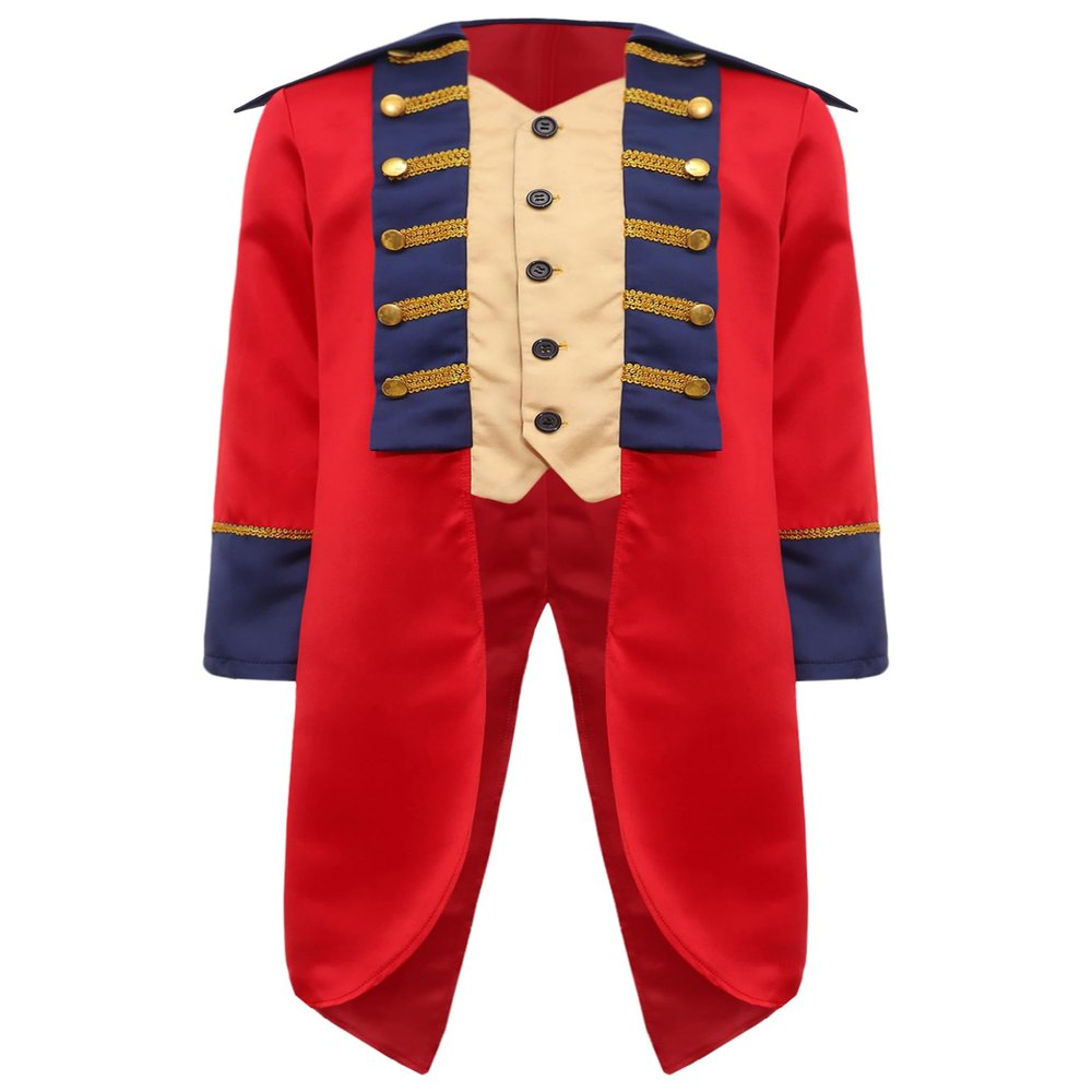 TSSOE Kids Boys Medieval Prince Jacket Tailcoat Jacket Renaissance Victorian Jacket Coat Colonial Costume Red 10 Years