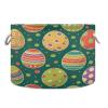 Kigai Easter Egg Round Storage Basket with Cotton Rope,Large Collapsible Laundry Basket Blanket Toy Clothes Storage Bin for Bedroom Bathroom Nursery view 1