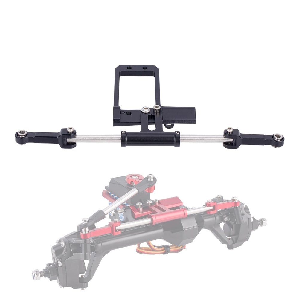 Aluminium BTA Servo Mount and Steering Link Linkage for 1/10 RC Crawler Vanquish Phoenix VS4-10 F10 Portal Axle Upgrade (Black)
