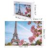 1000 PCS Jigsaw Puzzles Paris Eiffel Tower with Flowers Puzzles Personalized Puzzle for Adults Wooden Puzzle Custom Puzzles from Photos Picture Puzzle Classic Jigsaw Puzzle for Wedding Birthday Valen view 2