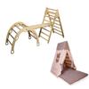 Climbing Set with Playhouse Tent for Kid's | Tent for Triangle and Climbing Set | Tent Mat Climbing Set | Climbing Set with Tepee for Kids | Play Tent & Mat for Climbing Frame (LADDER + GRAY) view 1