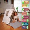 Climbing Set with Playhouse Tent for Kid's | Tent for Triangle and Climbing Set | Tent Mat Climbing Set | Climbing Set with Tepee for Kids | Play Tent & Mat for Climbing Frame (LADDER + GRAY) view 3