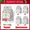 24Pcs Christmas Gingerbread House Coloring Craft Kits,Christmas Tree Candy Cane Cardboard House Hanging Ornaments DIY Snowman House Gifts Craft Activity for Christmas Holiday Birthday Party Supplies view 2