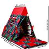 Triangle and Playhouse Tent for Kid's | Kids Tent with Climbing Triangle | Tent & Mat & Triangle | Indoor Play Tent Tepee for Kids | Sleepover Play Tent & Mat with Climbing Frame (RED) view 3