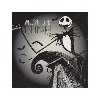 16 Napkins Nightmare Before Christmas for Halloween, Party and Birthday | Scary Party Children's Birthday Napkins Paper Napkins