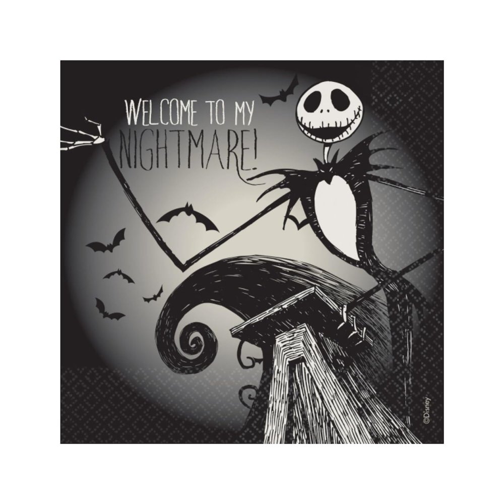 16 Napkins Nightmare Before Christmas for Halloween, Party and Birthday | Scary Party Children's Birthday Napkins Paper Napkins