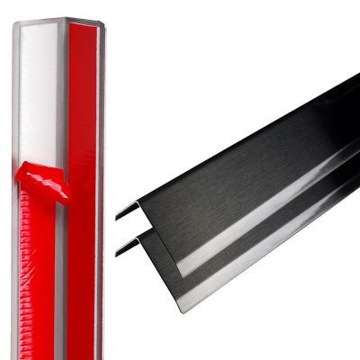 2 4 6 Pack Corner Wall Guard Self-Adhesive, Stainless Steel Black Walls Corner Strip/ Edge Protectors for Furniture Tables Window Sill Sharp Edging, 20 24 26 32 36 48 70 80 In, Dog Chewing(2 pack blac