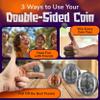 3pk Double Sided Coins | Includes 2 Double Sided Quarters and 1 Double Headed Penny. 3pc Error Coins, Double Headed Coin Magic With Double Headed Quarter, Double Tails Quarter, and Two Face Coin Penny view 4
