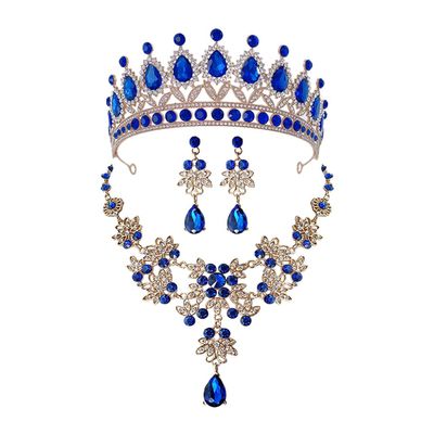 Holibanna Bridal Jewelry Set with Rhinestone Crown Headband Necklace and Earrings for Wedding Prom Photo Shoot Accessories