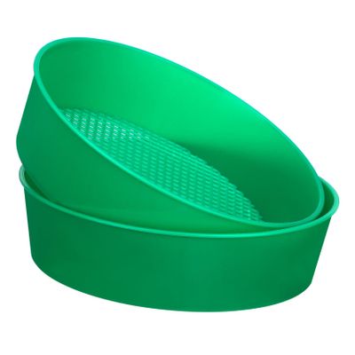2pcs Mesh Plastic Garden Sieve Lightweight Riddle Tool for Soil and Stone Filtering for Gardening and Horticulture Green Color Deviation