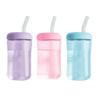 The First Years Squeeze & Sip Toddler Straw Cups - Squeezable Transition Sippy Cup with Silicone Straw - Toddler Feeding Supplies - Pink/Purple/Blue - 7 Oz - 3 Count - Ages 6 Months and Up view 1
