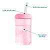 The First Years Squeeze & Sip Toddler Straw Cups - Squeezable Transition Sippy Cup with Silicone Straw - Toddler Feeding Supplies - Pink/Purple/Blue - 7 Oz - 3 Count - Ages 6 Months and Up view 2