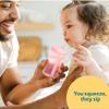 The First Years Squeeze & Sip Toddler Straw Cups - Squeezable Transition Sippy Cup with Silicone Straw - Toddler Feeding Supplies - Pink/Purple/Blue - 7 Oz - 3 Count - Ages 6 Months and Up view 3