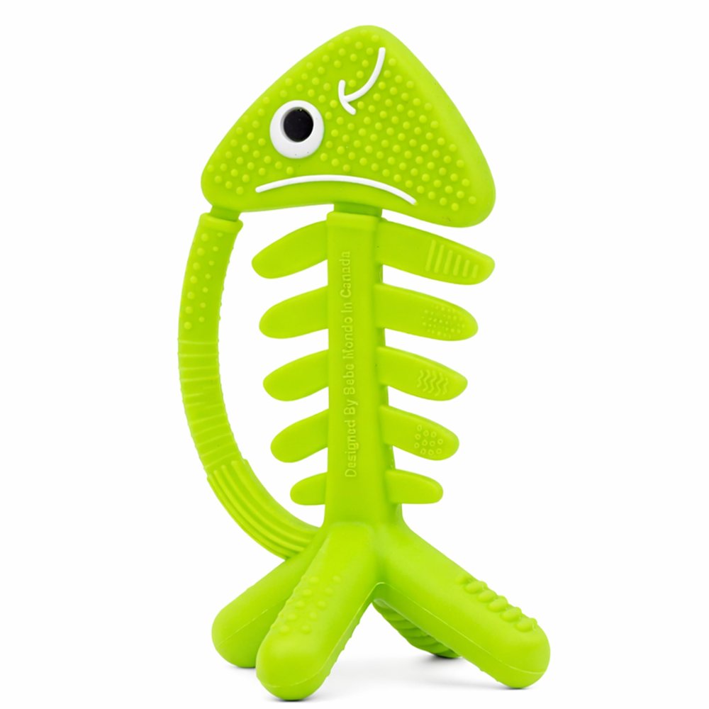3 in 1 Infant Toys, Baby Teething Toys 36 612 Months, Teethers for Babies 03612 Months for Teething Relief, Baby Gift, Baby Teether Toys, Silicone Sensory Toys, USA Patent Pending, Fish (Green)