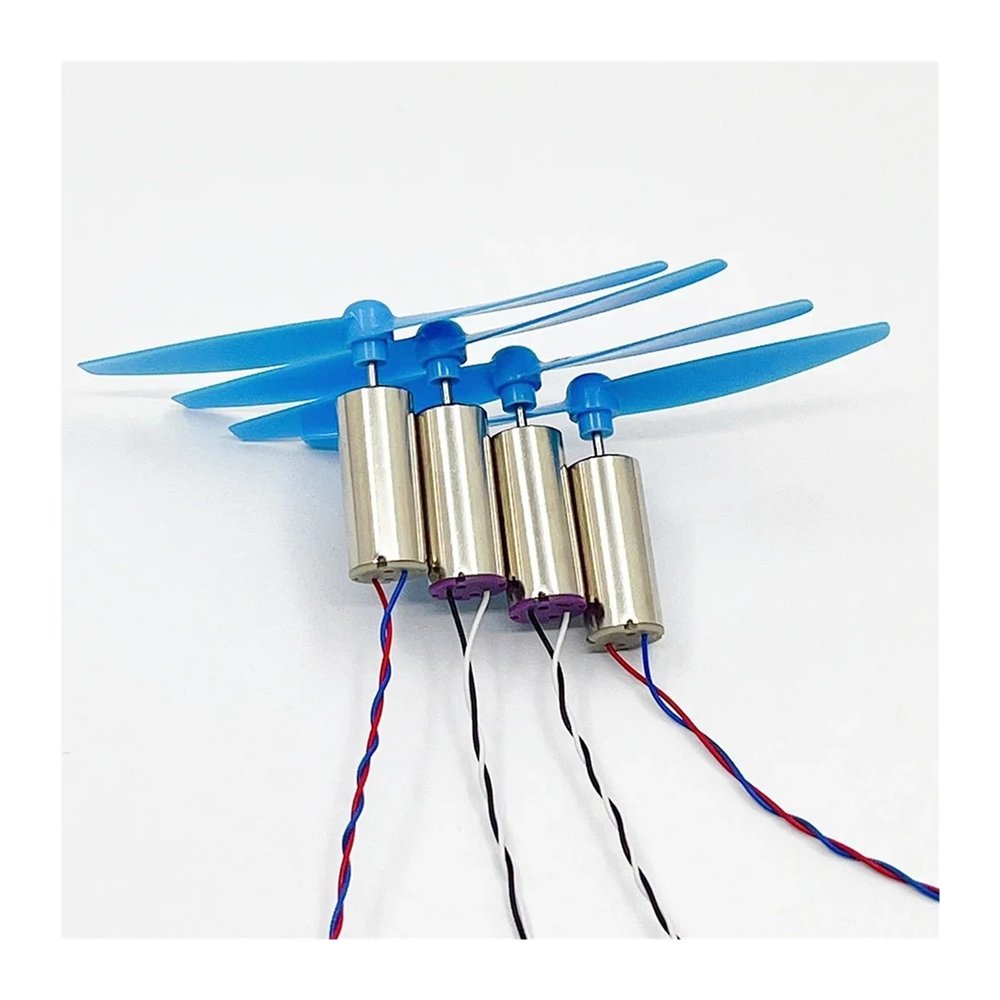 4pcs/lot 8.5 x 20mm 8520 Coreless Electronic Starter and Blade Propeller for 120 120mm DIY RC Quadcopter Frame Motor Drivers(Red Set)