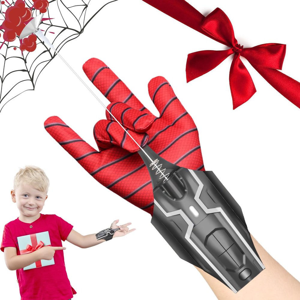 AQEWK Spider Web Shooter, New Upgrade 2.0 Web Launcher with 8.5FT Spider Silk, Launcher Wrist Toy for Kids, Cool Gadgets for Superhero Role Play