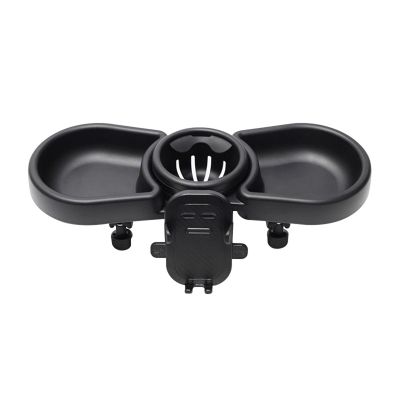 4 in 1 Baby Strollers Tray Food-Grade Pram Dinning Plate Bottle Holder with Divided Sections for Infant Dining Comfort