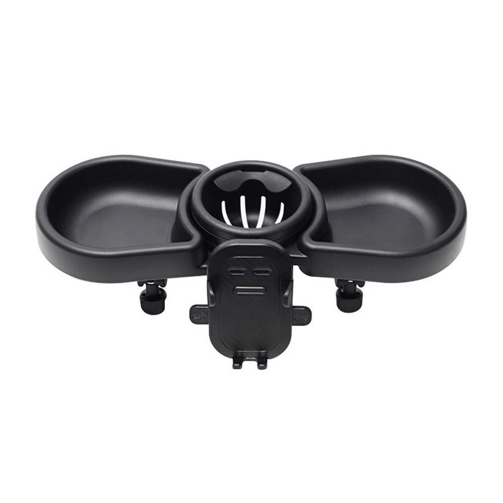 4 in 1 Baby Strollers Tray Food-Grade Pram Dinning Plate Bottle Holder with Divided Sections for Infant Dining Comfort