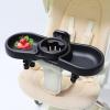 4 in 1 Baby Strollers Tray Food-Grade Pram Dinning Plate Bottle Holder with Divided Sections for Infant Dining Comfort view 2