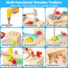 Kids Tool Set with Electric Drill, 39 Pcs Wooden Toddler Play Tool Bench Kits with Tool Box, Montessori STEM Educational Pretend Construction Toy for 3 4 5 6 Year Old Boys Girls Birthday Gifts view 4