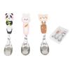 18/8 stainless steel children's spoon set with storage box, silicone animal shaped handle, BPA free children's travel silverware suitable for children aged 3-6 as Christmas gifts view 1