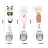 18/8 stainless steel children's spoon set with storage box, silicone animal shaped handle, BPA free children's travel silverware suitable for children aged 3-6 as Christmas gifts view 2