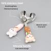 18/8 stainless steel children's spoon set with storage box, silicone animal shaped handle, BPA free children's travel silverware suitable for children aged 3-6 as Christmas gifts view 3