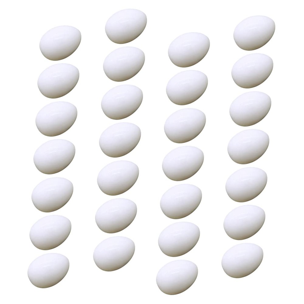 balacoo 28pcs Lifelike Plastic Fake Pigeon Eggs for Incubation Durable Lightweight and Recyclable Pe Eggs for Pigeon Breeding and DIY Decor