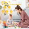 OUWANCH Montessori Toys for Babies 6-12 Months, 8 in 1 Soft Sensory Toddler Bath Toys for Babies, Montessori for 1 Year Old view 2