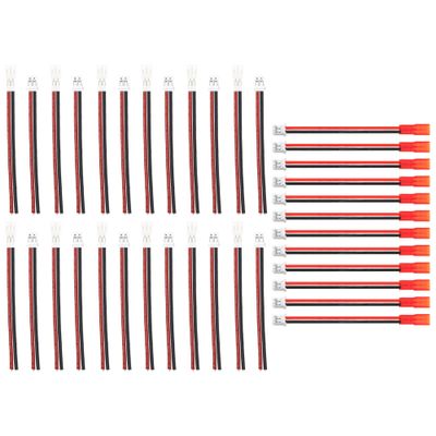 10Pairs Tiny Whoop JST-PH 2.0 Male Female Connector Cable Wire & JST to PH2.0 2Pin Adapter with 3.14" 22AWG Cable Wire