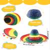 2 Pcs Giant Mexican Sombrero Straw Hat Cinco de Mayo Sombrero Hat Fiesta Sombrero Hat for Adult Teen Mexican Party Favors (Color Style 1) view 2
