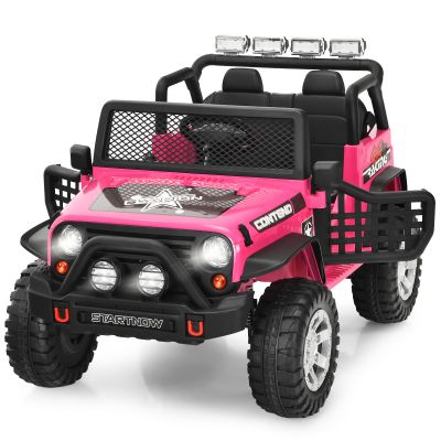MAT EXPERT 2 Seater Ride on Car for Kids, 12V Battery Powered Toddler Car with Remote Control, Spring Suspension, LED Light, Music & MP3, Electric Vehicle Truck Kids Car for Boys & Girls (Pink)