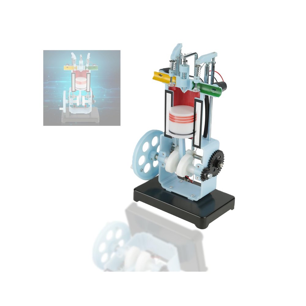 4 Stroke Hand Crank Model Engine Model kit Model Engine Kit Engine Toy for Adults Working Engine Model Kit for Physics Mechanics Experiment Teaching Instrument Science Kits & Toys