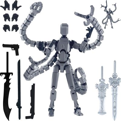 T13 Action Figure Already Assembled Accessories, T13 Multi-Jointed Movable,for Collectors Desktop Decorations t-13 Movability 3D Printed Toys (Gray, 5.5inch)