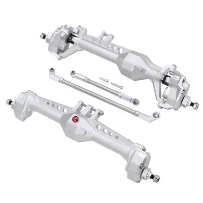 Aluminum Front and Rear Portal Axle Complete Set for 1/10 RC Crawler Vanquish VS4-10 Phoenix F10 Chassis DIY Upgrade Parts (Silver Front Rear)