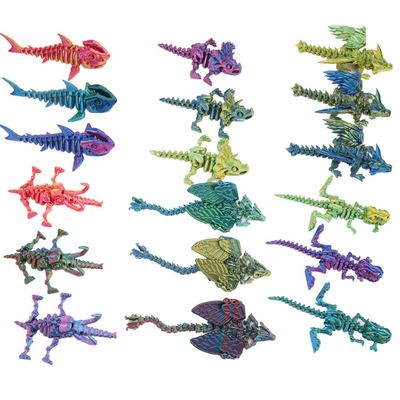 KAROYD 16PCS 3D Printed Halloween Prehistoric Toys, Family Halloween Creative Movable Blind Box Articulated Insect Figures Stress Relief Toy for Home Party Decoration (Color Random)
