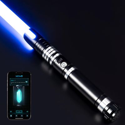 DAMIENSABER Upgrade Xenopixel 3.0 Motion Control Light Saber, Smooth Swing with Light Sabers 34 Sound Fonts Infinite Color Changing, Metal Hilt Dueling Light Sabers for Adults -Black