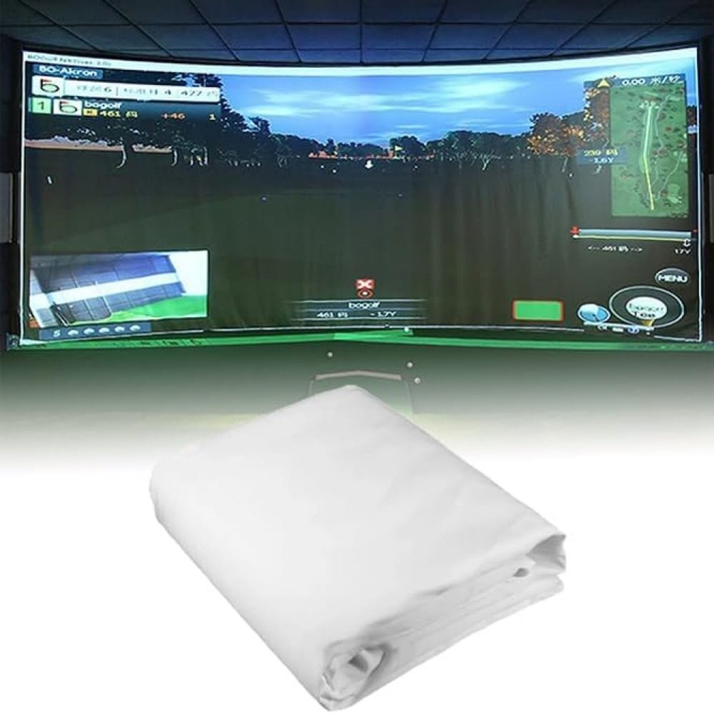 Golf Simulator Impact Screen,Installed on Golf Hitting Net Frame, Sim Ball Simulator Impact Display Projection Screen Cloth for Outdoor Indoor Home Golf Training-3 * 4